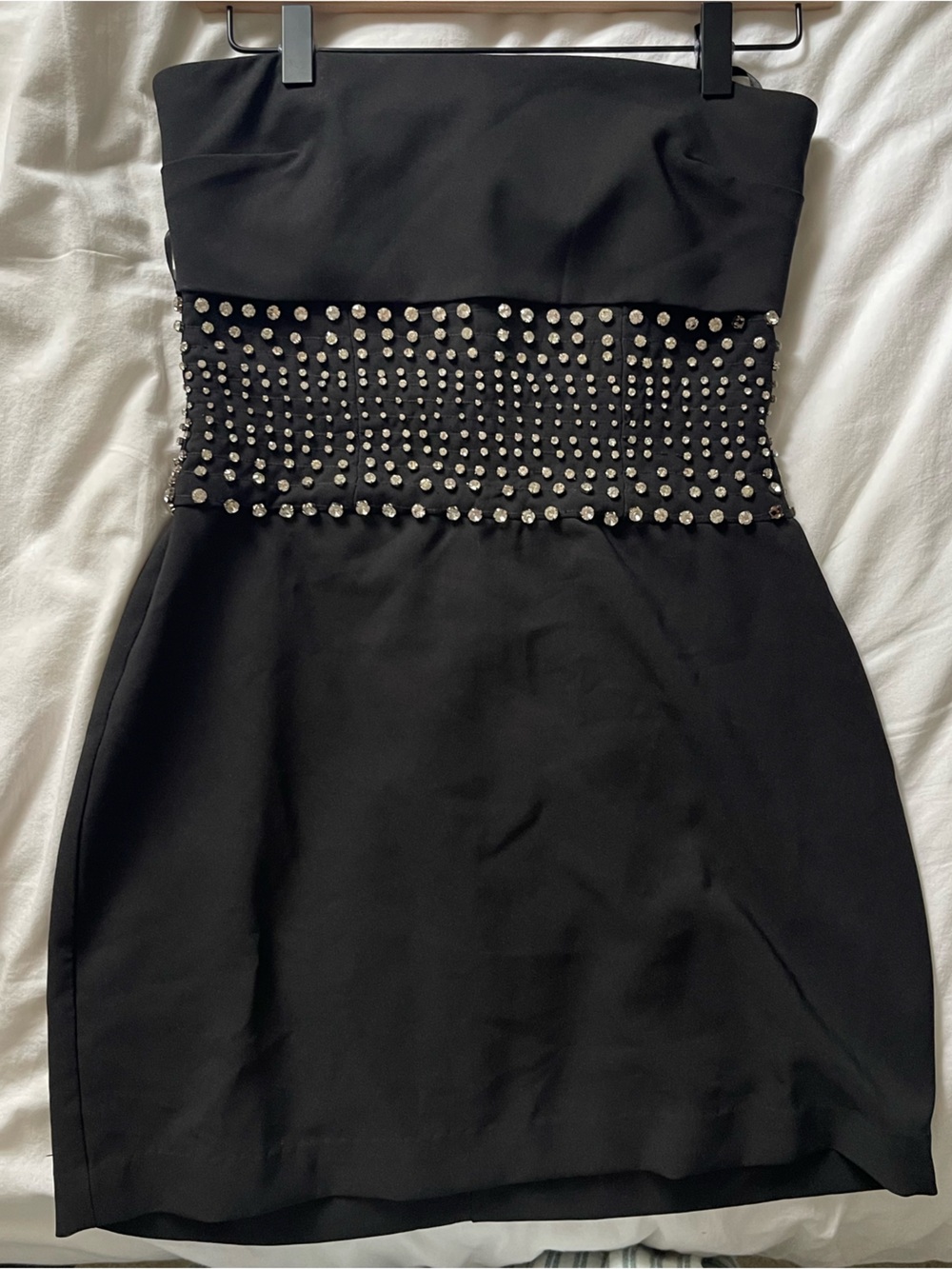 Revolve NBD Black Strapless Studded Dress
